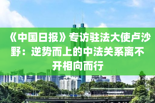 《中國日報(bào)》專訪駐法大使盧沙野：逆勢而上的中法關(guān)系離不開相向而行