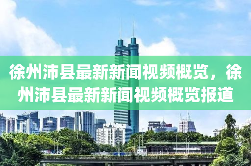 徐州沛縣最新新聞視頻概覽，徐州沛縣最新新聞視頻概覽報(bào)道