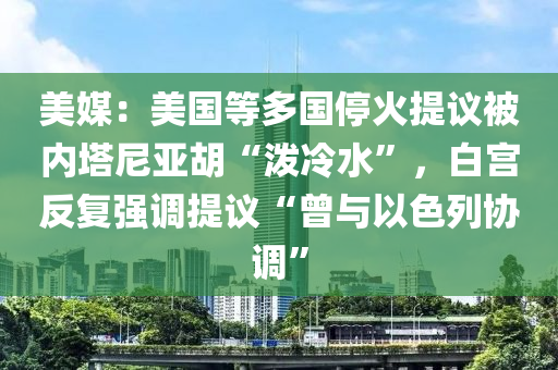 美媒：美國等多國?；鹛嶙h被內(nèi)塔尼亞胡“潑冷水”，白宮反復(fù)強(qiáng)調(diào)提議“曾與以色列協(xié)調(diào)”