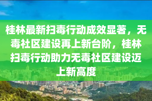 桂林最新掃毒行動成效顯著，無毒社區(qū)建設(shè)再上新臺階，桂林掃毒行動助力無毒社區(qū)建設(shè)邁上新高度