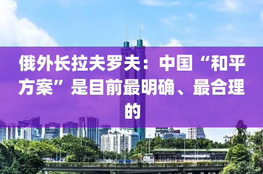 俄外長拉夫羅夫：中國“和平方案”是目前最明確、最合理的