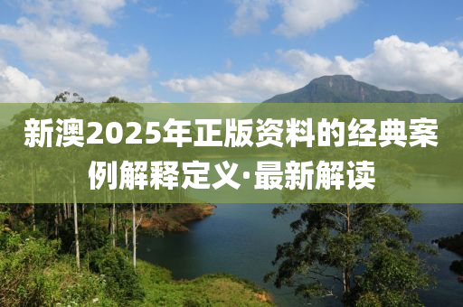 新澳2025年正版資料的經典案例解釋定義·最新解讀