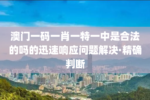 澳門一碼一肖一特一中是合法的嗎的迅速響應問題解決·精確判斷