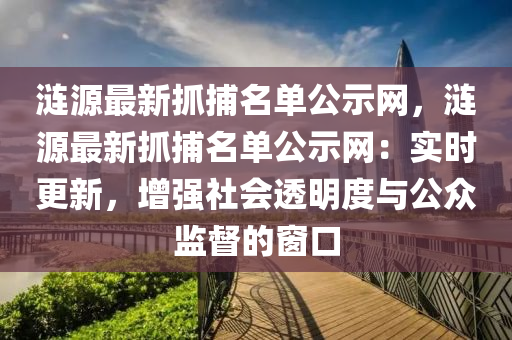 漣源最新抓捕名單公示網，漣源最新抓捕名單公示網：實時更新，增強社會透明度與公眾監(jiān)督的窗口