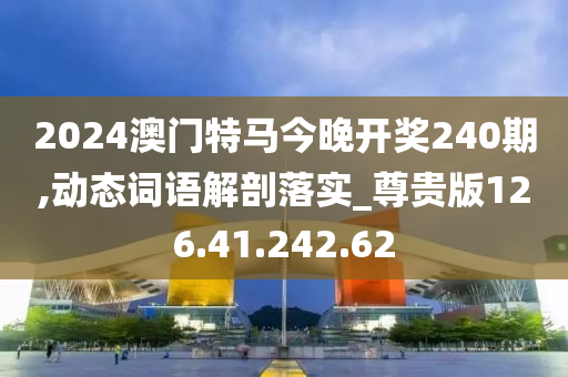 2024澳门特马今晚开奖240期,动态词语解剖落实_尊贵版126.41.242.62