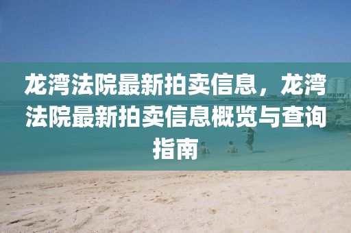 龍灣法院最新拍賣信息，龍灣法院最新拍賣信息概覽與查詢指南