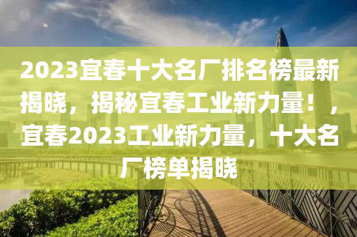 2023宜春十大名廠(chǎng)排名榜最新揭曉，揭秘宜春工業(yè)新力量！，宜春2023工業(yè)新力量，十大名廠(chǎng)榜單揭曉