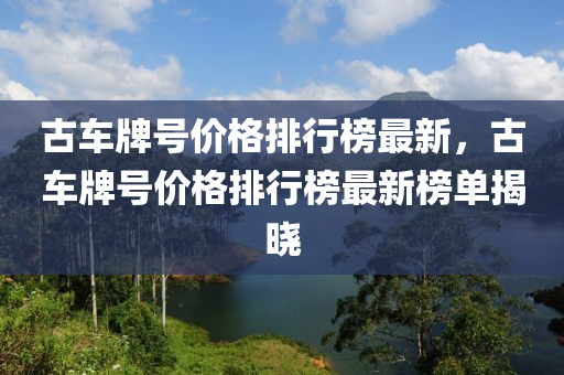 古車牌號價格排行榜最新，古車牌號價格排行榜最新榜單揭曉