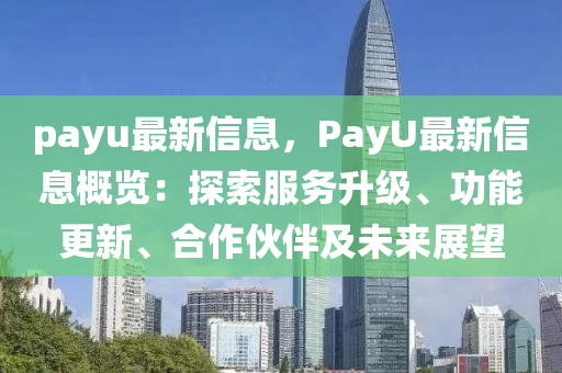 payu最新信息，PayU最新信息概覽：探索服務(wù)升級、功能更新、合作伙伴及未來展望