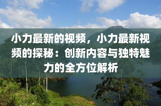 小力最新的視頻，小力最新視頻的探秘：創(chuàng)新內(nèi)容與獨特魅力的全方位解析