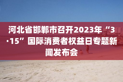 河北省邯鄲市召開2023年“3·15”國際消費者權(quán)益日專題新聞發(fā)布會