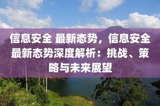 信息安全 最新態(tài)勢，信息安全最新態(tài)勢深度解析：挑戰(zhàn)、策略與未來展望