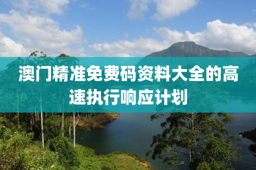 澳門精準免費碼資料大全的高速執(zhí)行響應(yīng)計劃