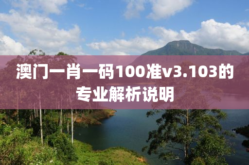 澳門一肖一碼100準(zhǔn)v3.103的專業(yè)解析說(shuō)明