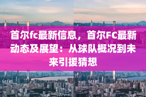 首爾fc最新信息，首爾FC最新動態(tài)及展望：從球隊概況到未來引援猜想