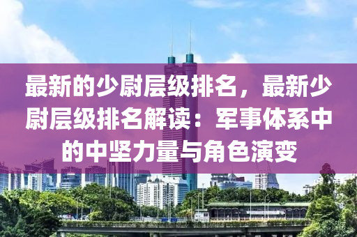 最新的少尉層級(jí)排名，最新少尉層級(jí)排名解讀：軍事體系中的中堅(jiān)力量與角色演變