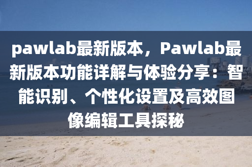 pawlab最新版本，Pawlab最新版本功能詳解與體驗(yàn)分享：智能識(shí)別、個(gè)性化設(shè)置及高效圖像編輯工具探秘