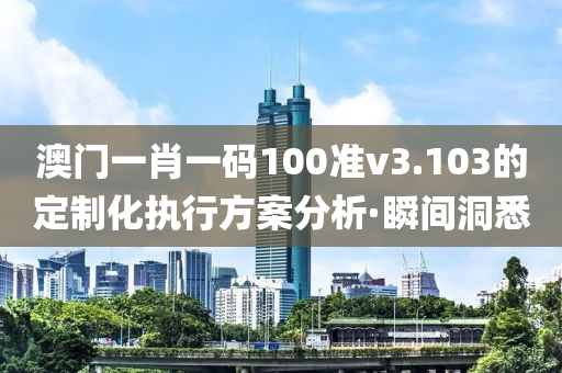 澳門(mén)一肖一碼100準(zhǔn)v3.103的定制化執(zhí)行方案分析·瞬間洞悉