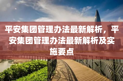 平安集團管理辦法最新解析，平安集團管理辦法最新解析及實施要點