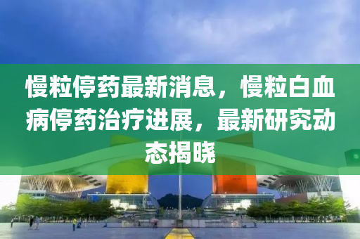 慢粒停藥最新消息，慢粒白血病停藥治療進(jìn)展，最新研究動態(tài)揭曉