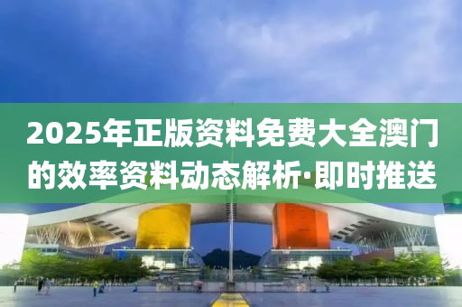 2025年正版資料免費大全澳門的效率資料動態(tài)解析·即時推送