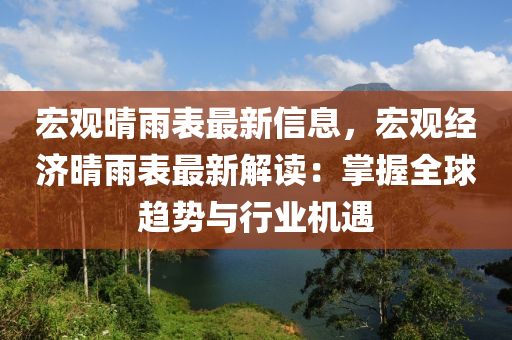 宏觀晴雨表最新信息，宏觀經(jīng)濟(jì)晴雨表最新解讀：掌握全球趨勢與行業(yè)機(jī)遇