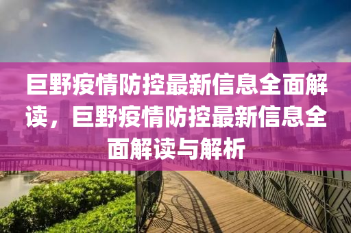 巨野疫情防控最新信息全面解讀，巨野疫情防控最新信息全面解讀與解析