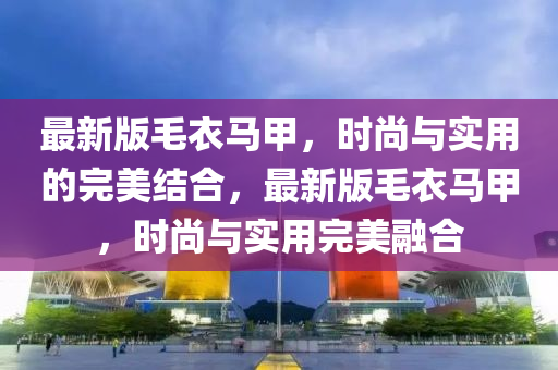 最新版毛衣馬甲，時尚與實用的完美結合，最新版毛衣馬甲，時尚與實用完美融合